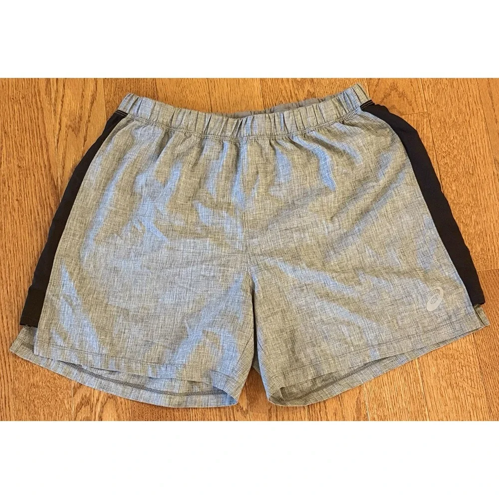 Asics DRY Ready Set Gym Running Shorts Mens Large Brief Lined Zip Pocket Active
